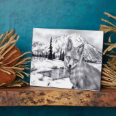 Fox and Mountains Plaque Fotoplatte (Seite)