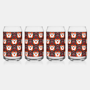 Fox and Nature Nordic Folk Art Dosenglas