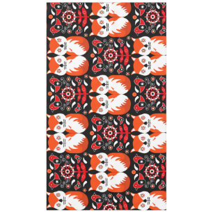 Fox and Nature Nordic Folk Art Tischdecke