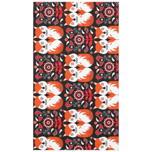 Fox and Nature Nordic Folk Art Tischdecke (Vorderseite)