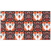 Fox and Nature Nordic Folk Art Tischdecke (Vorderseite (Horizontal))