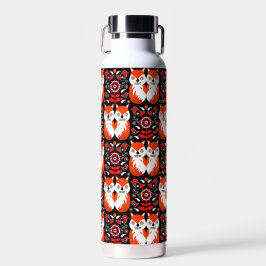 Fox and Nature Nordic Folk Art Trinkflasche