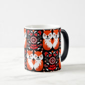 Fox and Nature Nordic Folk Art Verwandlungstasse (VorderseiteRechts)