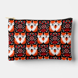 Fox and Nature Nordic Folk Art Zubehörtasche