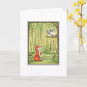 Fox and Owl in einem Wald Karte (Gelbe Blume)