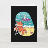 Fox and Rabbit Beach Friends Karte (Vorderseite)