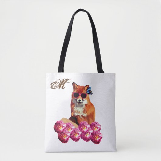 Fox and Rose Art Personalisiert Town Tasche (Vorderseite)