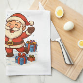 Fox and Santa Christmas Kitchen Towels Geschirrtuch (Viertel Falte)