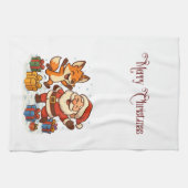 Fox and Santa Christmas Kitchen Towels Geschirrtuch (Horizontal)
