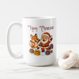 Fox and Santa Christmas Mug Kaffeetasse
