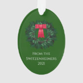 Fox and Snowman Friends Christmas Ornament (Rückseite)