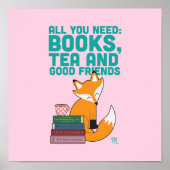 Fox and Tea Books & Friends Poster (Vorne)