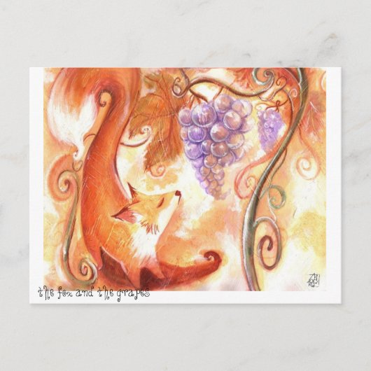Fox and Trauben Postkarte (Vorderseite)