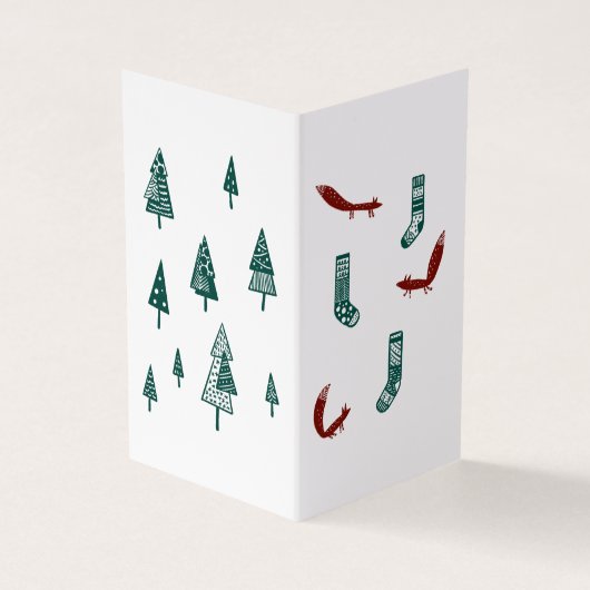 Fox and Tree Christmas Card: Simple (Vorderseite)