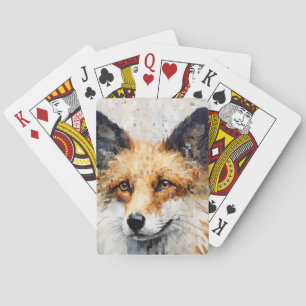 Fox Animal Art Deco Paint Mosaic Spielkarten