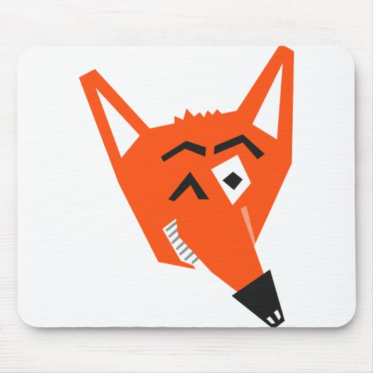 Fox Animal Cartoon Cunning Devious Evil Eye Mousepad (Vorne)