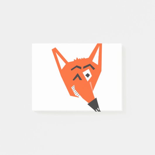 Fox Animal Cartoon Cunning Devious Evil Eye Post-it Klebezettel (Vorderseite)