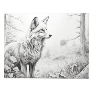 Fox Animal Discovery Wild Nature Ink Sketch Style Notizblock
