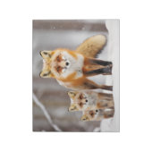 Fox Animal Family Wandering Natout Notizblock (Rotiert)