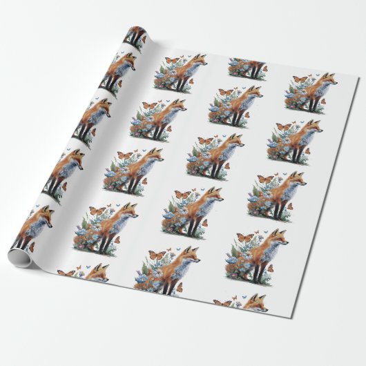 Fox Animal Lovers Forest Geschenkpapier (Ungerollt)