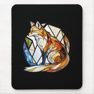 Fox Animal Portrait Gestaltetes Glas Wildnis Außen Mousepad