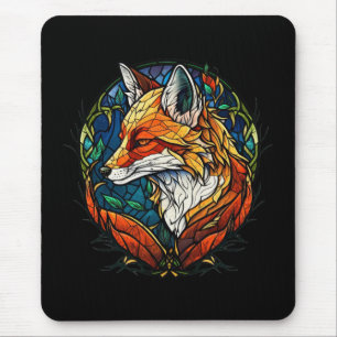 Fox Animal Portrait Gestaltetes Glas Wildnis Außen Mousepad