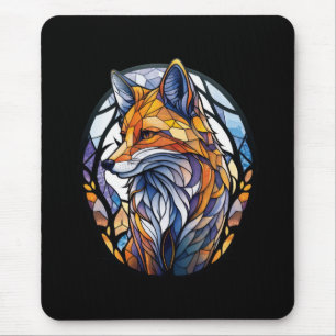 Fox Animal Portrait Gestaltetes Glas Wildnis Außen Mousepad