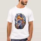 Fox Animal Portrait Gestaltetes Glas Wildnis Außen T-Shirt (Vorderseite)