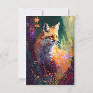Fox Animal Portrait Malerei Art Dankeskarte