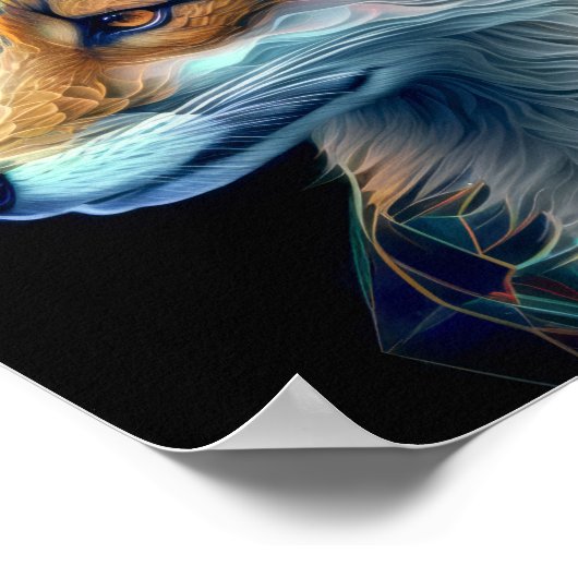 Fox Animal Portrait Nature Wildlife Malerei Poster (Ecke)