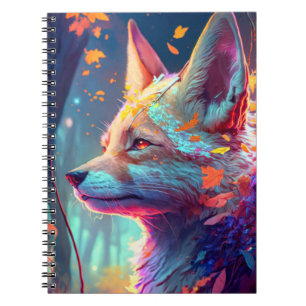 Fox Animal Portrait Painting Dark Character Spirit Notizblock