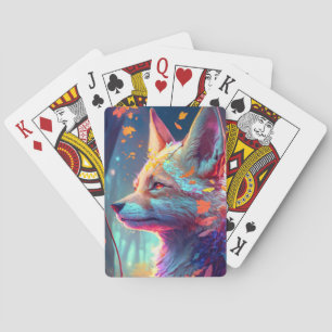 Fox Animal Portrait Painting Dark Character Spirit Spielkarten