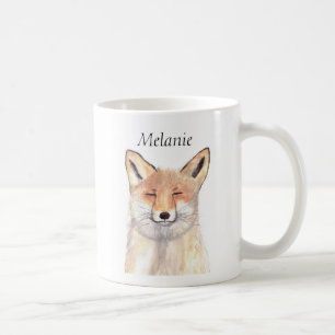 Fox animal watercolor woodland nature life kaffeetasse