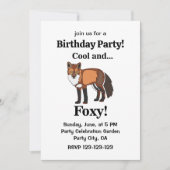 Fox Animal Woodland Foxy Birthday Party Einladung (Vorderseite)