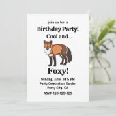 Fox Animal Woodland Foxy Birthday Party Einladung (Stehend Vorderseite)