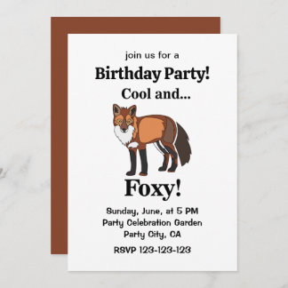 Fox Animal Woodland Foxy Birthday Party Einladung
