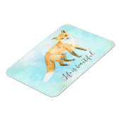 Fox Aqua Mint Watercolor Magnet (Linke Seite)