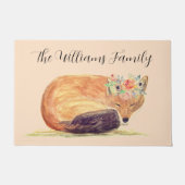 Fox Aquarell Orange Brown Fown Art Fußmatte (Vorderseite)