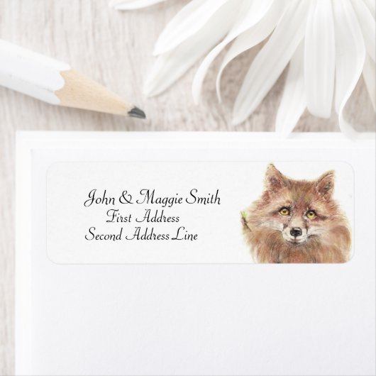 Fox - Aquarell-Tier - Adressetikett (Insitu)