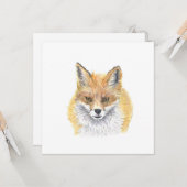 Fox - Aquarellkunst Karte (Vorderseite/Rückseite Beispiel)