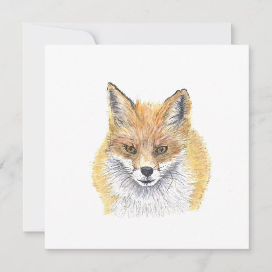 Fox - Aquarellkunst Karte (Vorderseite)