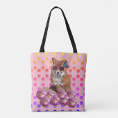 Fox Art and dots Tote Bag Tasche (Rückseite)