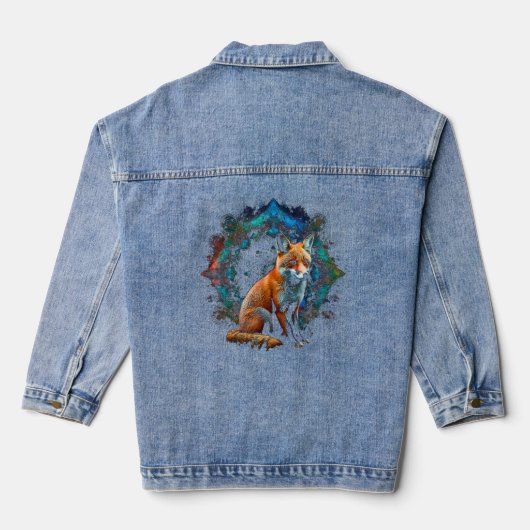 Fox - Art Animal Fox Jeansjacke (Rückseite)