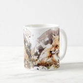 Fox Art Aquarell Tasse, Fuchs Liebesgeschenk Wildn Kaffeetasse (VorderseiteRechts)