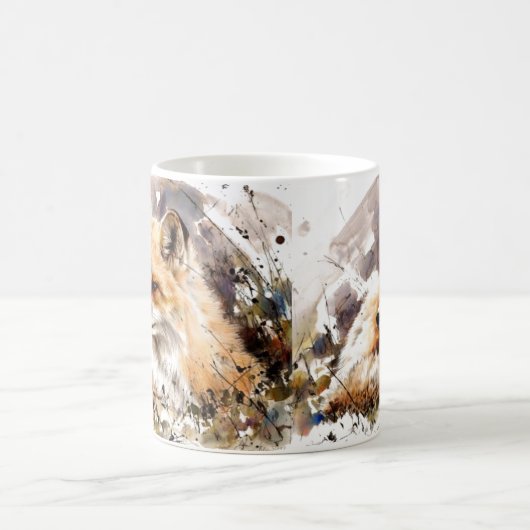 Fox Art Aquarell Tasse, Fuchs Liebesgeschenk Wildn Kaffeetasse (Mittel)