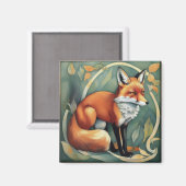 Fox Art Nouveau Magnet (Vorderseite/Rückseite)