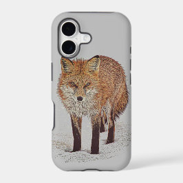 Fox Art über grauen Hintergrund