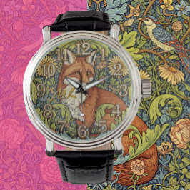 Fox Art Watch, monogram, William Morris, Vintag Armbanduhr