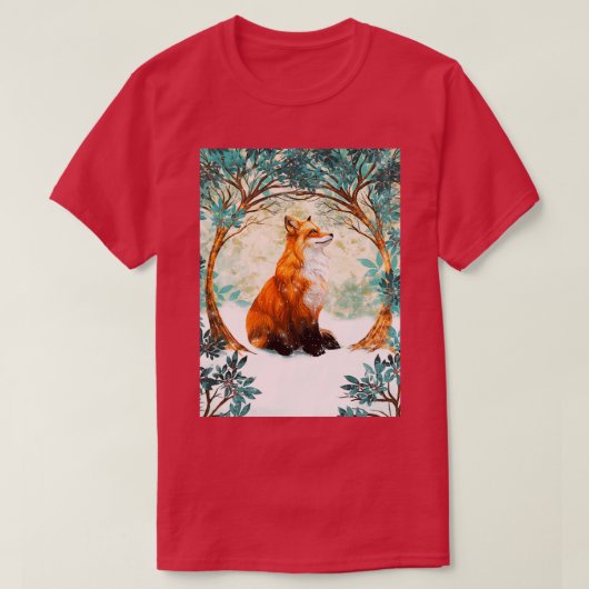 Fox Art Winter SKY T-Shirt (Design vorne)