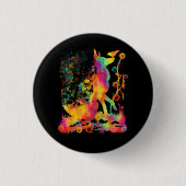 Fox Artwork Animal Art Fox Gefärbte Krawatte Frühj Button (Vorderseite)